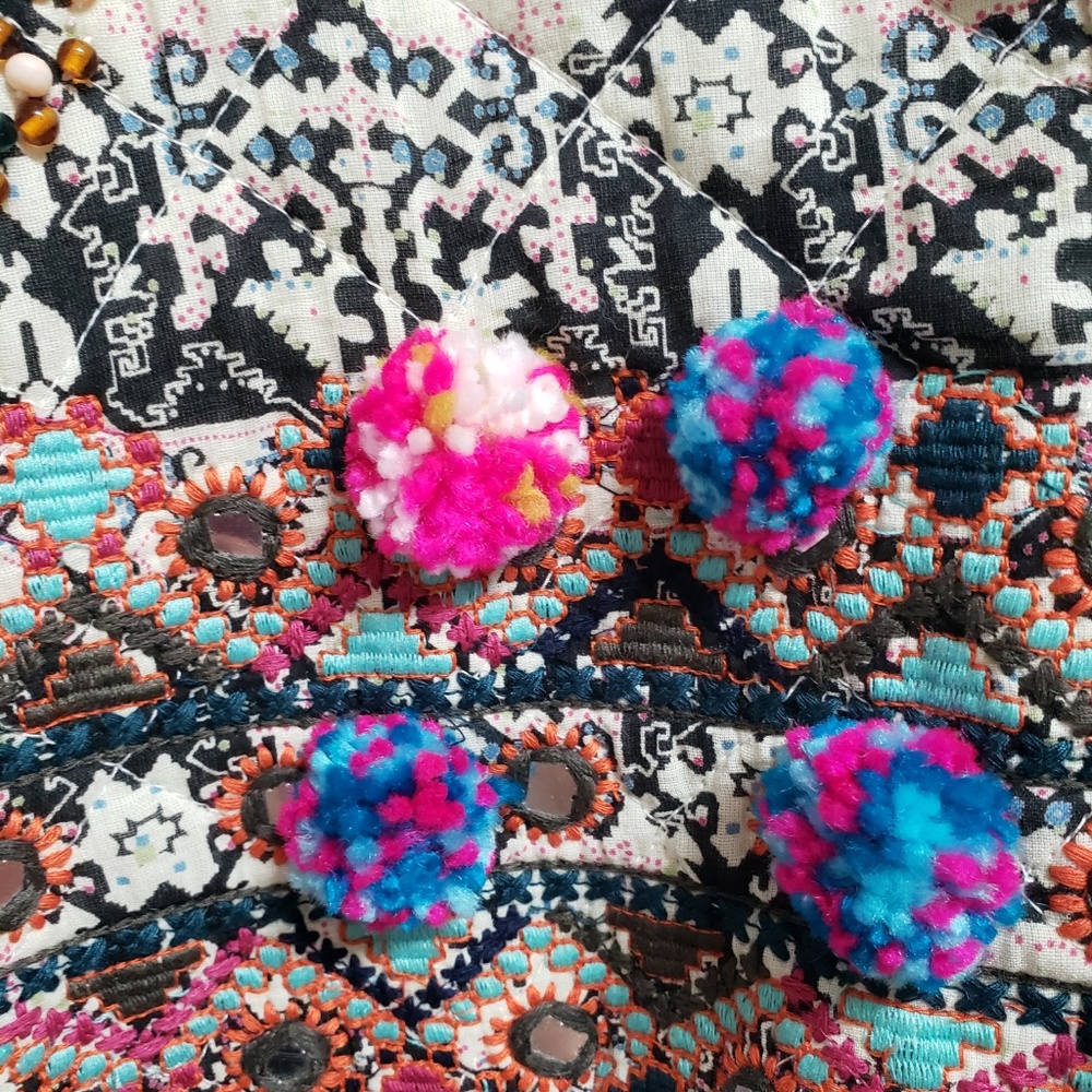 Boho Multi Colored Quilted Jacket - Picture 3 of 6